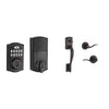 Kwikset 913 SmartCode Electronic Deadbolt featuring SmartKey Security and Avalon Handleset with Tustin Right Handed and Left Handed Lever in Venetian Bronze