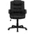 Flash Furniture Mid-Back Black Leather Swivel Task Chair with Arms