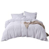 Lausonhouse 100% Cotton Waffle Weave Duvet Cover Set - White Queen Set