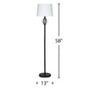 Ravenna Home Round Base Floor Lamp with LED Light Bulb - 58 Inch, Dark Bronze