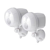 Mr. Beams MB382, 400 Lumen Version, Weatherproof Wireless Battery Powered Led Ultra Bright Spotlight with Motion Sensor, 2-Pack, White