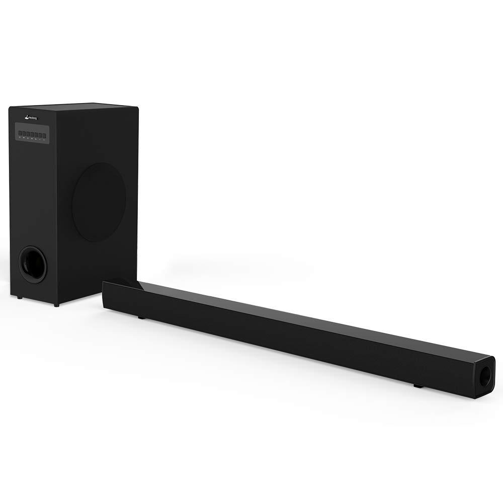 Sound Bar with Subwoofer, Meidong Soundbar with Sub Wired and Wireless Sound Bars for TV【Home Theater Surround Sound System, 2.1 Channel 72 Watt Speaker, Wall Mountable, Remote Control】