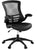 Flash Furniture Mid-Back Black Mesh Swivel Task Chair with Leather Seat and Flip-Up Arms