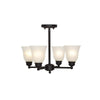 Ravenna Home Classic 4 Light Semiflush Mount Chandelier, Bulbs Included, 14.5 Inch Height, Dark Bronze