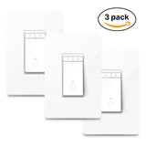 TP-LINK HS220P3 WiFi Smart Dimmer Switch, Control Lighting from Anywhere, Easy In-Wall Installation (Single-Pole Only) No Hub Required, Compatible with Alexa Echo & Google Assistant 3-Pack Kit