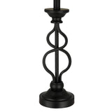 Ravenna Home Iron Wave Table and Floor Lamp Set with 3 LED Light Bulbs - Set of 3, Dark Bronze