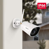 Foscam G4 2K/4MP IP WiFi Camera for Outdoor/Indoor Surveillance, Human Detection & Motion/Sound Detection & Alerts,66ft Night Vision, IP66 Weatherproof, Supports Alexa[Upgraded],White