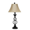 Ravenna Home Iron Wave Table and Floor Lamp Set with 3 LED Light Bulbs - Set of 3, Dark Bronze