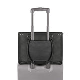 Solo Jay 15.6 inch Vintage Leather Laptop Ladies Tote Bag, Black