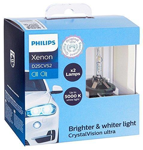 Philips D2S CrystalVision ultra Authentic Xenon HID Headlight Bulb, 2 Pack