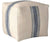 Creative Co-op Cream Blue Stripes Pouf