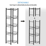 Nandae Water Cooler Jug Rack, 5-Tier Heavy Duty Water Bottle Holder Storage Rack for 5 Gallon Water Dispenser, Save Space (Black)