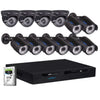 LONNKY 16CH Full HD 1080P CCTV Security Surveillance System, 5-in-1 DVR Recorder with 3TB HDD and 12PCS 2.0MP IP66 Waterproof Outdoor Indoor Bullet Dome Camera,Smart Motion Detection, Easy Install