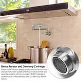 JZBRAIN Pot Filler Wall Mount Stainless Steel Pot Filler Faucet with Folding Stretchable Double Joints 2 Handles 5.5 GPM Flow Rate