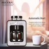 Secura Automatic Coffee Maker with Grinder, Programmable Grind and Brew Coffee Machine for use with Ground or Whole Beans, 1-4 Cups, Black