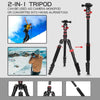 ZOMEi Camera Tripod Lightweight Travel Tripod Monopod 2 in 1 Portable Camera Tripod Stand with 360 Degree Ball Head, Remote Bluetooth and Phone Clip for Canon Nikon Sony GoPro DSLR SLR, Smartphone