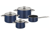 ELO Cookware 46104 Midnight 7 Piece Enameled Steel Cookware Set, Professional, Blue