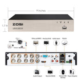 ZOSI 1080P 8CH Home Security Camera System, 8 Channel Surveillance DVR with (8) 2.0MP Outdoor Indoor Cameras & 2TB Security HDD, Remote Viewing, Motion Detection