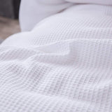 Lausonhouse 100% Cotton Waffle Weave Duvet Cover Set - White Queen Set