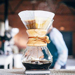 Chemex Bundle - 2 Items: Glass Handle Coffeemaker and FC-100 Pre-Folded Circle Filters (6-Cup)