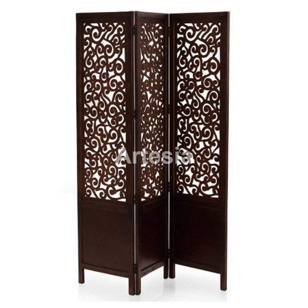 Artesia Handcrafted 3 Panel Premium Quality Wooden Room Partition/Wooden Room Divider/Wooden Screen