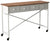 Creative Co-Op White Metal Table with Wood Top & 4 Drawers on Caster Wheels