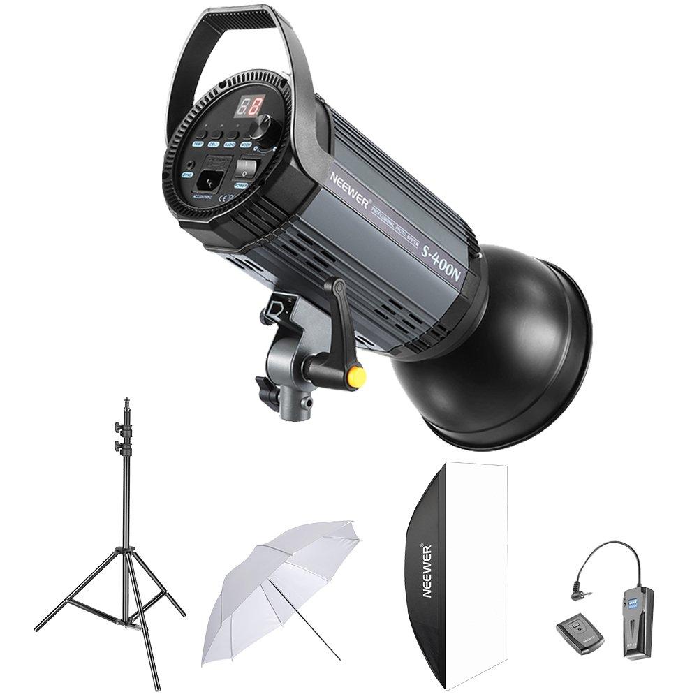 Neewer 400W Studio Strobe Flash Photography Lighting Kit:(1)S-400N Monolight,(1)Reflector Diffuser,(1)Softbox,(1)33 Inches Umbrella,(1)RT-16 Wireless Trigger,(1)Light Stand for Shooting Bowens Mount