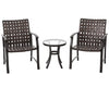 SOLAURA Outdoor Furniture 3 Piece Patio Bistro Set Dark Brown Wicker Two Chairs with Glass-top Coffee Table