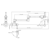 JZBRAIN Pot Filler Wall Mount Stainless Steel Pot Filler Faucet with Folding Stretchable Double Joints 2 Handles 5.5 GPM Flow Rate