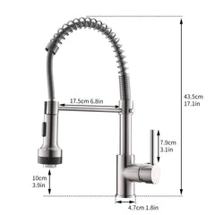 Modern Kitchen Faucet Pull Down Sprayer,Stainless Steel Single Handle Kitchen Sink Faucet with LED Light,Brushed Nickel