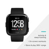 Fitbit Versa Smart Watch, Black/Black Aluminium, One Size (S & L Bands Included)