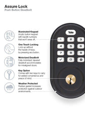 Yale Security YRD216ZW20BP Real Living Assure Lock Push Button Deadbolt with Z-Wave, Oil Rubbed Bronze
