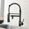 Kitchen Faucets with Pull Down Sprayer,Commercial Single Handle Oil Rubbed Bronze Kitchen Sink Faucet with LED Light