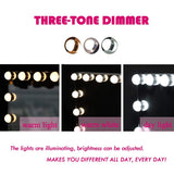 Hollywood Mirror Makeup Vanity Mirror with Lights, Touch Control Light-up Beauty Musthaves Smart Cosmetic Tabletops with 3 Color Dimmable Bulbs, USB Charging Port, 22.8
