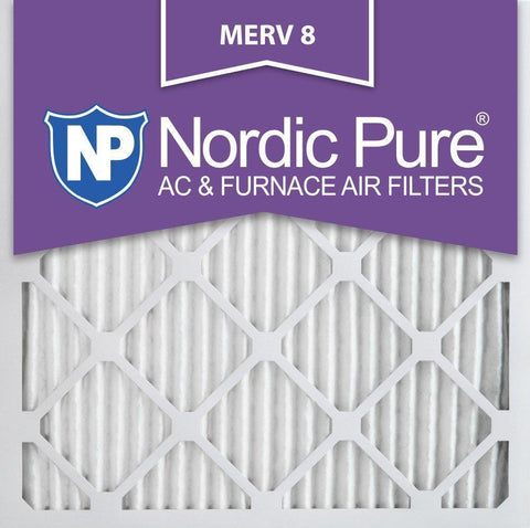 Nordic Pure 14x14x1 MERV 8 Pleated AC Furnace Air Filters 14x14x1M8-6 6 Pack