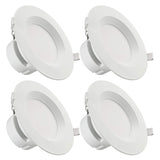 TORCHSTAR 4 PACK 6 Inch LED Recessed Downlight with Junction Box, 9W (80W Eqv.) Dimmable LED Ceiling Light Fixture, IC-Rated & Air Tight, Wet Location, 5000K Daylight, UL-listed, 5 Years Warranty