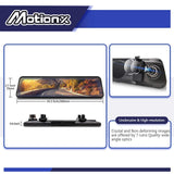 DZANKEN 10 Inch Mirror Dash Cam Backup Camera Full HD Touch Screen 1080P Stream Media Dual Lens 170° Wide Angle Rear View Camera with G-Sensor Included 32GB SD Card.