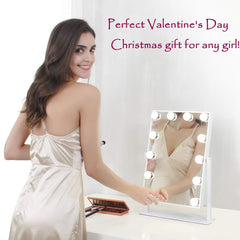 HOLLYWOOD MIRROR Y5003001-3040 Lighted Vanity, Three-Tone Dimmer Makeup Mirror, 12