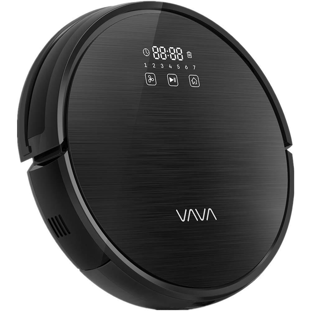 VAVA Robot Vacuum Cleaner 1300Pa Strong Suction, Super Quiet, Self-Charging Robotic Vacuum Cleaner, Cleans Hard Floors to Medium-Pile Carpets for Pet Hair (Black)