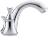 KOHLER Forte Sculpted K-10272-4-CP 2-Handle Widespread Bathroom Faucet with Metal Drain Assembly in Polished Chrome