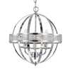 Industrial Globe Chandeliers 3-Light Chrome Finish Chandelier with Adjustable Chain