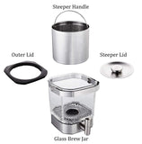 GVODE Cold Brew Coffee Maker,42 Ounce, Large Glass Pitcher with Stainless Steel Filter, Iced Tea Infuser/Beverage Dispenser