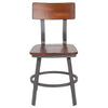 Flash Furniture Flint Series Rustic Walnut Restaurant Chair with Wood Seat & Back and Gray Powder Coat Frame