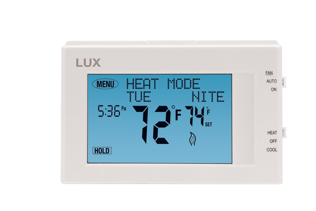 Lux Products TX9600TS Programmable Large Touchscreen Heating Cooling Thermostat, White