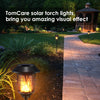 TomCare Solar Lights Metal Flickering Flame Solar Torches Lights Waterproof Outdoor Heavy Duty Lighting Solar Pathway Lights Landscape Lighting Dusk to Dawn Auto On/Off for Garden Patio Yard, 4 Pack