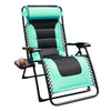 GOLDSUN Oversized Padded Zero Gravity Reclining Chair Adjustable Patio Lounge Chair with Cup Holder for Outdoor Beach Porch,Swimming Pool (Blue)