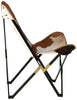 Creative Co-Op Cowhide Folding Butterfly Chair with Black & Gold Metal Base (Each one will vary)