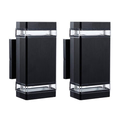 LEONLITE LED Square Up/Down Wall Light, 20W (120W Equivalent), ETL & Energy Star Certified, 3000K Warm White, 1400lm, Outdoor Waterproof LED Wall Mount Lamp, 5 Years Warranty, Pack of 2