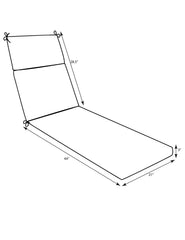 Pillow Perfect Indoor/Outdoor Black/Beige Damask Chaise Lounge Cushion