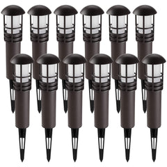 LEONLITE 3W LED Landscape Light with Aluminum Lamp Housing, 12V Low Voltage, Waterproof Ground Stake, ETL Listed, 3000K Warm White for Outdoor Walkway, Garden, Yard, Patio, Pack of 12